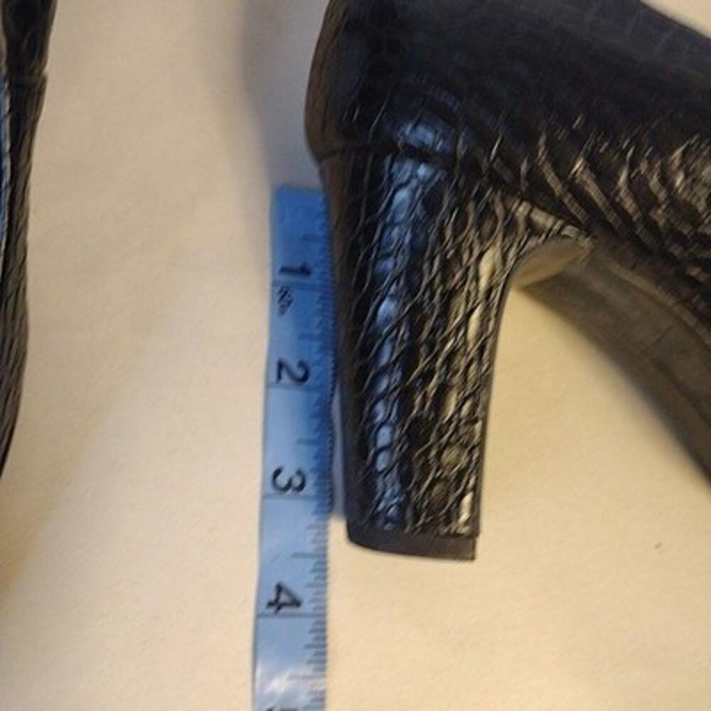 Rockport Shoes Womens Size 10.5 Black Croc Leather Round Toe Block Heel Pumps - Picture 5 of 9